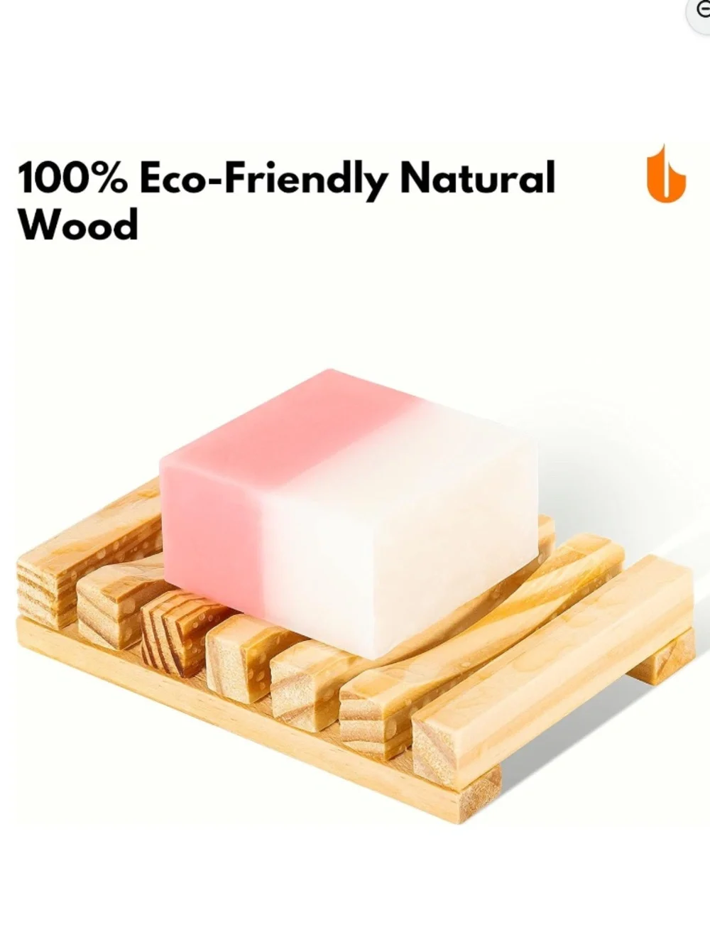 Eco-Friendly Natural Wooden Soap Dish/Saver - NWT